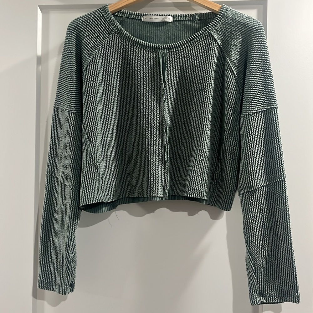 Green Knit Women's Sweater